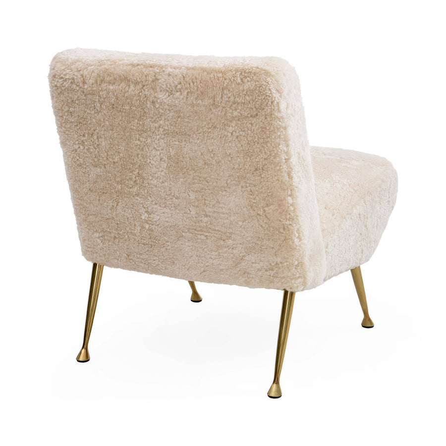 White Shearling Slipper chair | Jonathan Adler Gainsbourg | Oroa.com