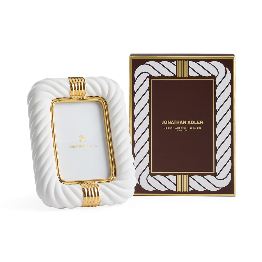 White Porcelain Photo Frame | Jonathan Adler Geneva | Oroa.com