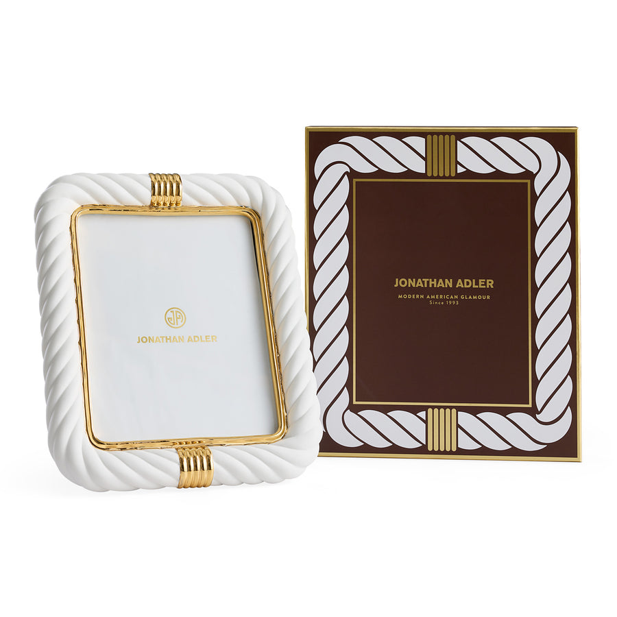 White Porcelain Photo Frame | Jonathan Adler Geneva | Oroa.com