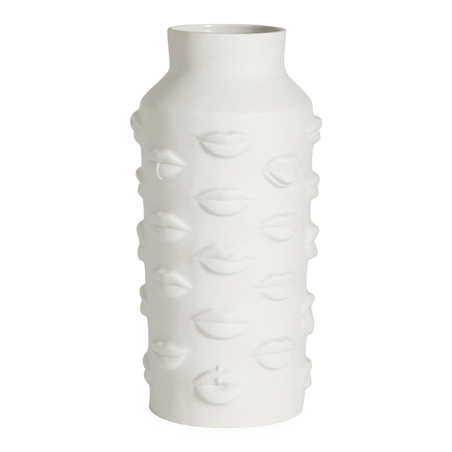 Lips Embossed Porcelain Vase L | Jonathan Adler Gala