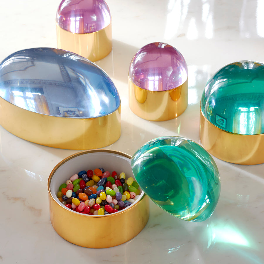 Blue Acrylic Lid Box L | Jonathan Adler Globo | Oroa.com