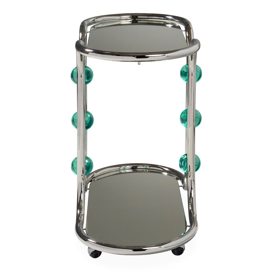 Polished Nickel Bar Cart | Jonathan Adler Globo | Oroa.com