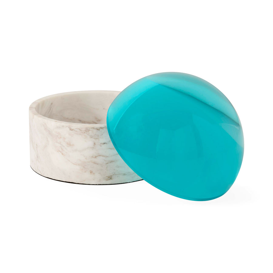 Blue Acrylic Lid Box M | Jonathan Adler Globo | Oroa.com