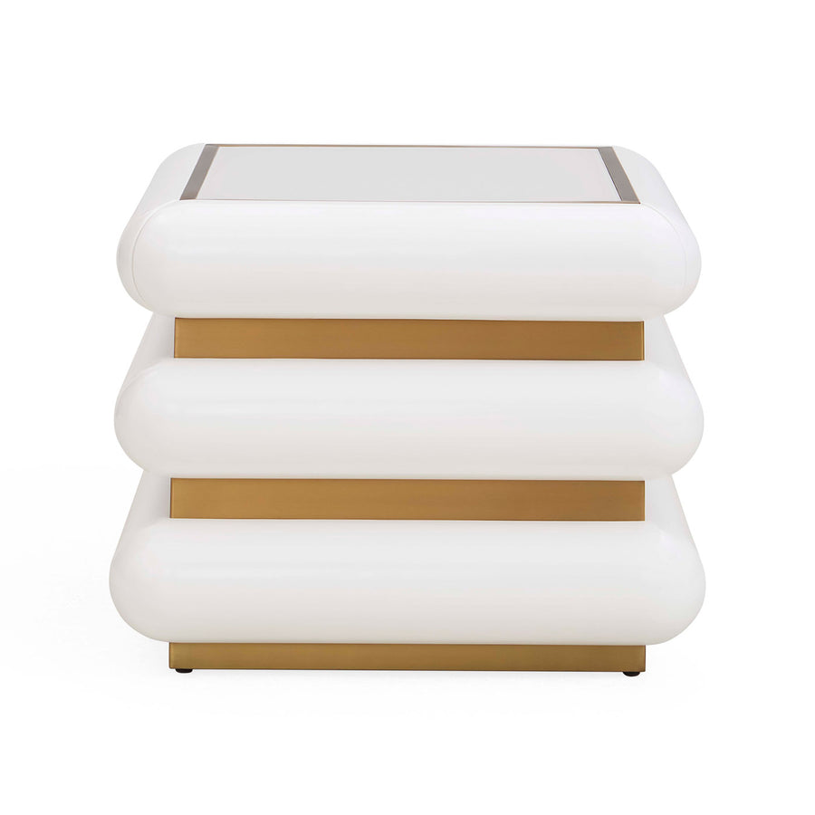 Ivory Lacquer 1-Drawer End Table | Jonathan Adler Kiki | Oroa.com