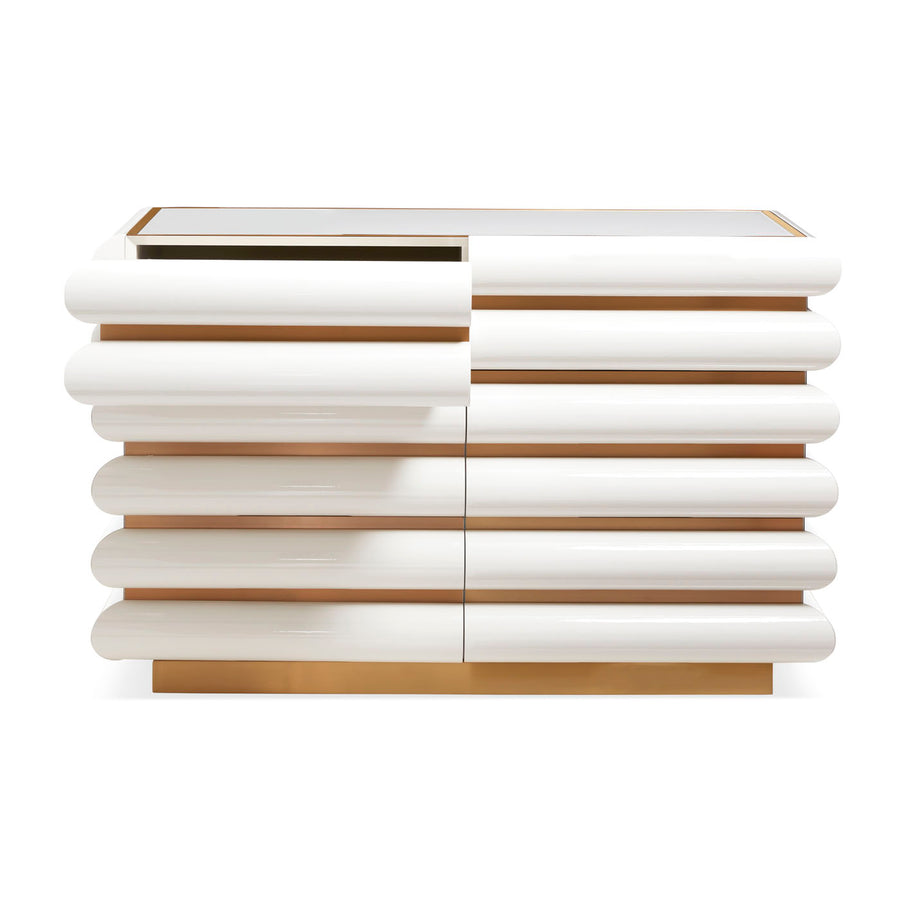 Ivory Glass 6-Drawer Dresser | Jonathan Adler Kiki | Oroa.com