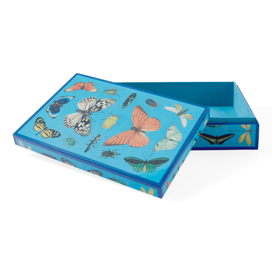 Peacock Blue Lacquer Box L | Oroa.com
