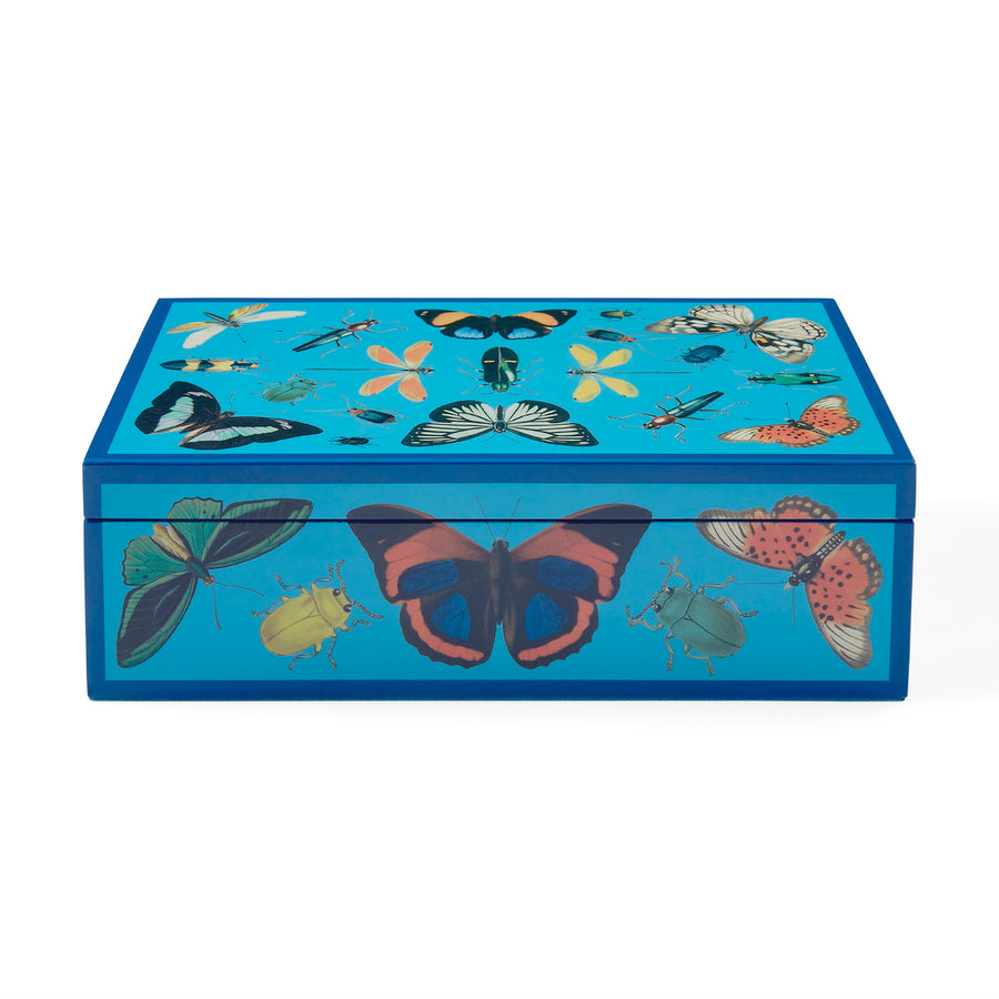 Peacock Blue Lacquer Box M | Jonathan Adler Botanist | Oroa.com