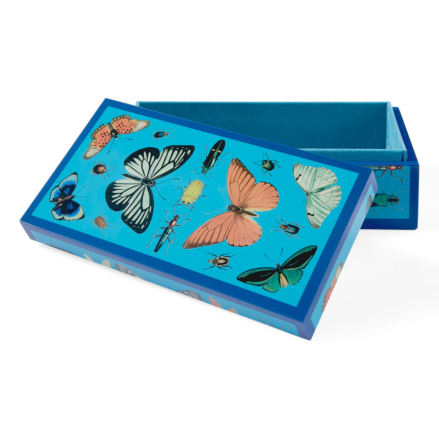 Peacock Blue Lacquer Box S | Jonathan Adler Botanist | Oroa.com