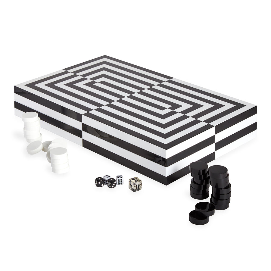 Black & White Backgammon Set | Jonathan Adler Op Art | Oroa.com