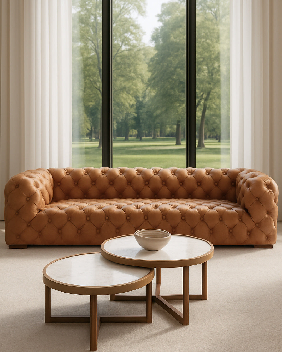 brown leather tufted sofa - www.oroa.com | Oroa.com