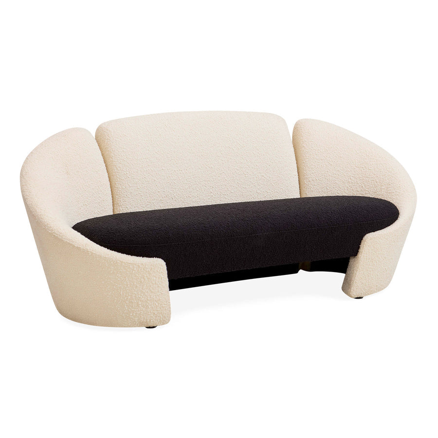 Two-Toned Bouclé Curved Sofa | Jonathan Adler Marais | Oroa.com