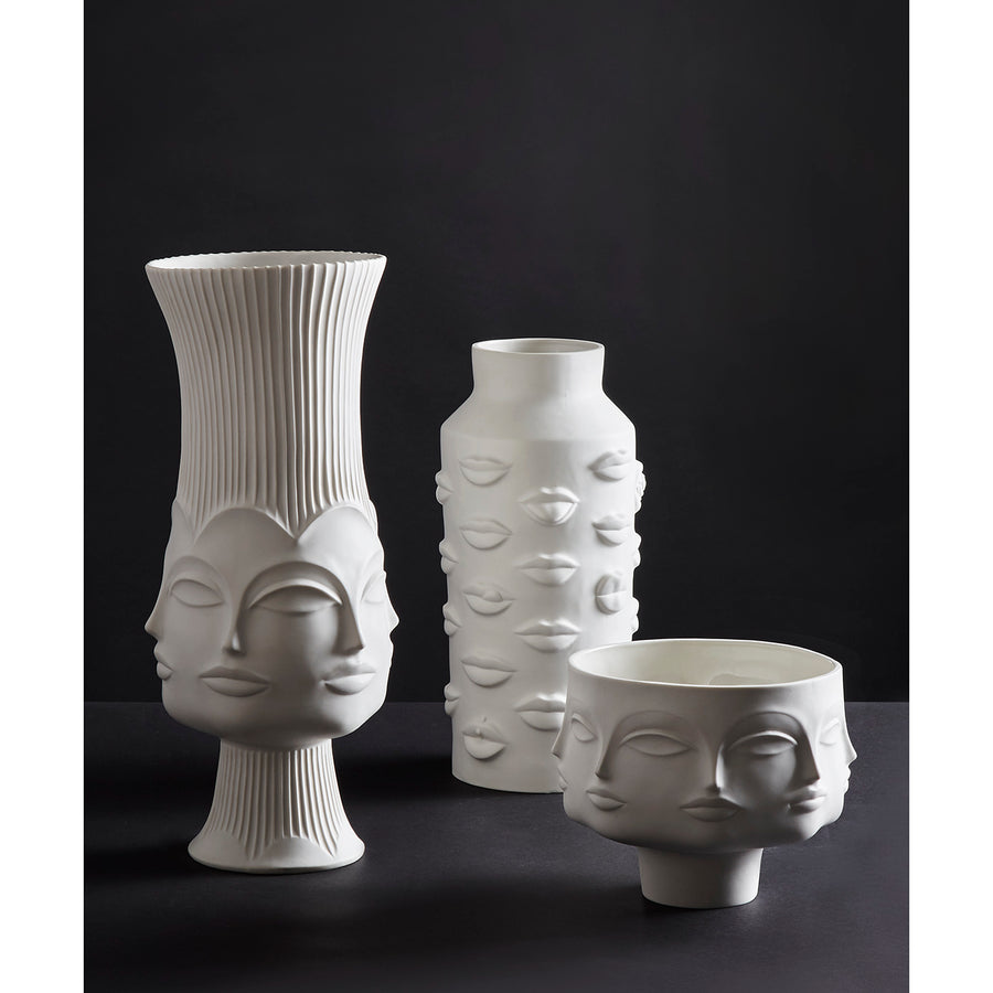 Lips Embossed Porcelain Vase L | Jonathan Adler Gala