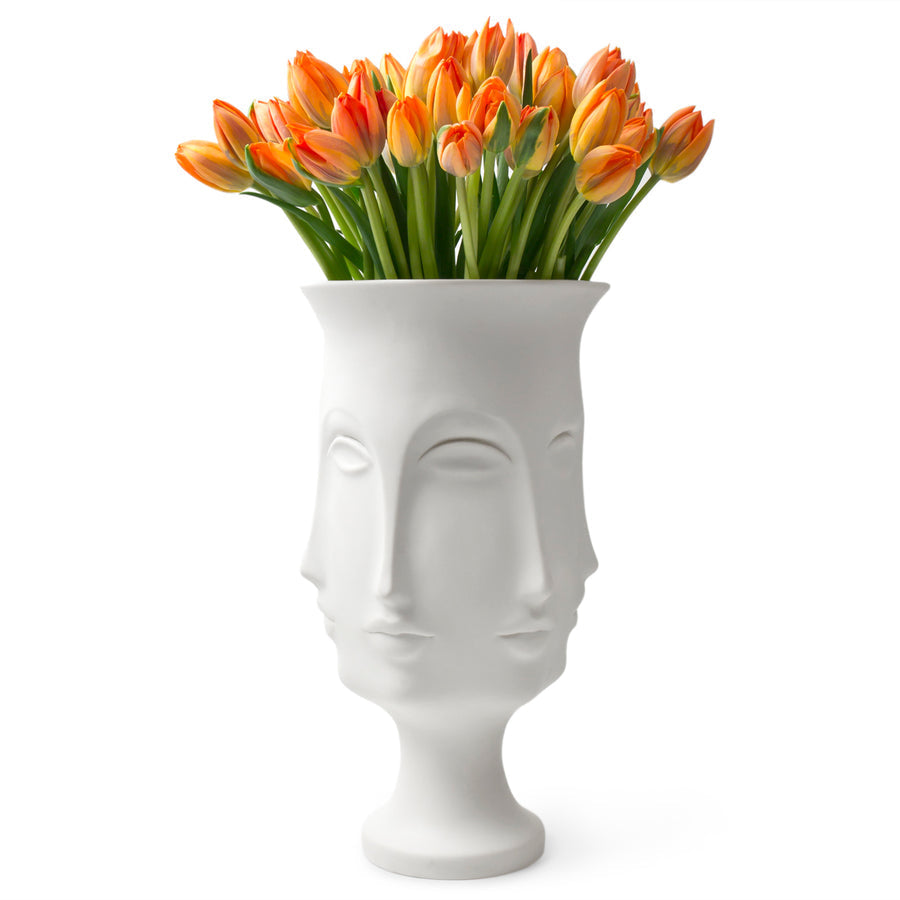 Unglazed Porcelain Faces Urn | Jonathan Adler Dora Maar | Oroa.com
