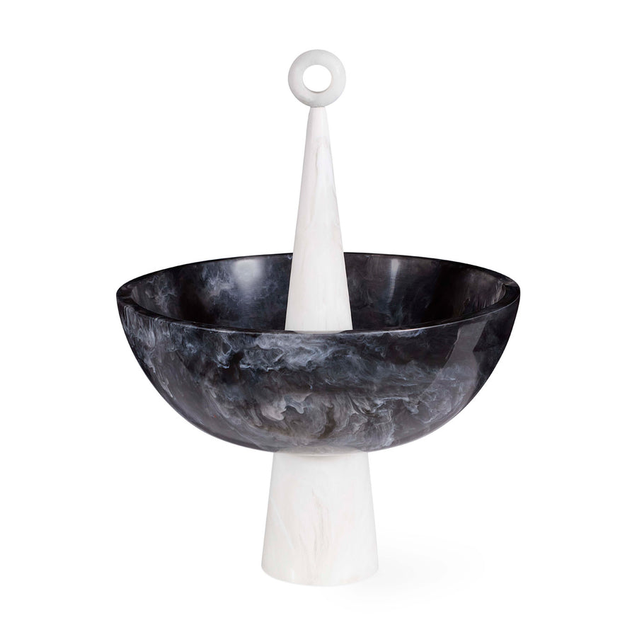 Marbleized Black & White Finial Bowl | Jonathan Adler Mustique | Oroa.com