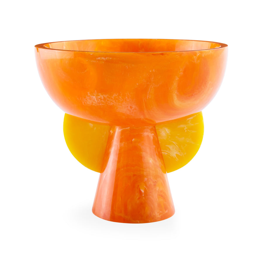 Orange Marbleized Pedestal Bowl | Jonathan Adler Mustique | Oroa.com