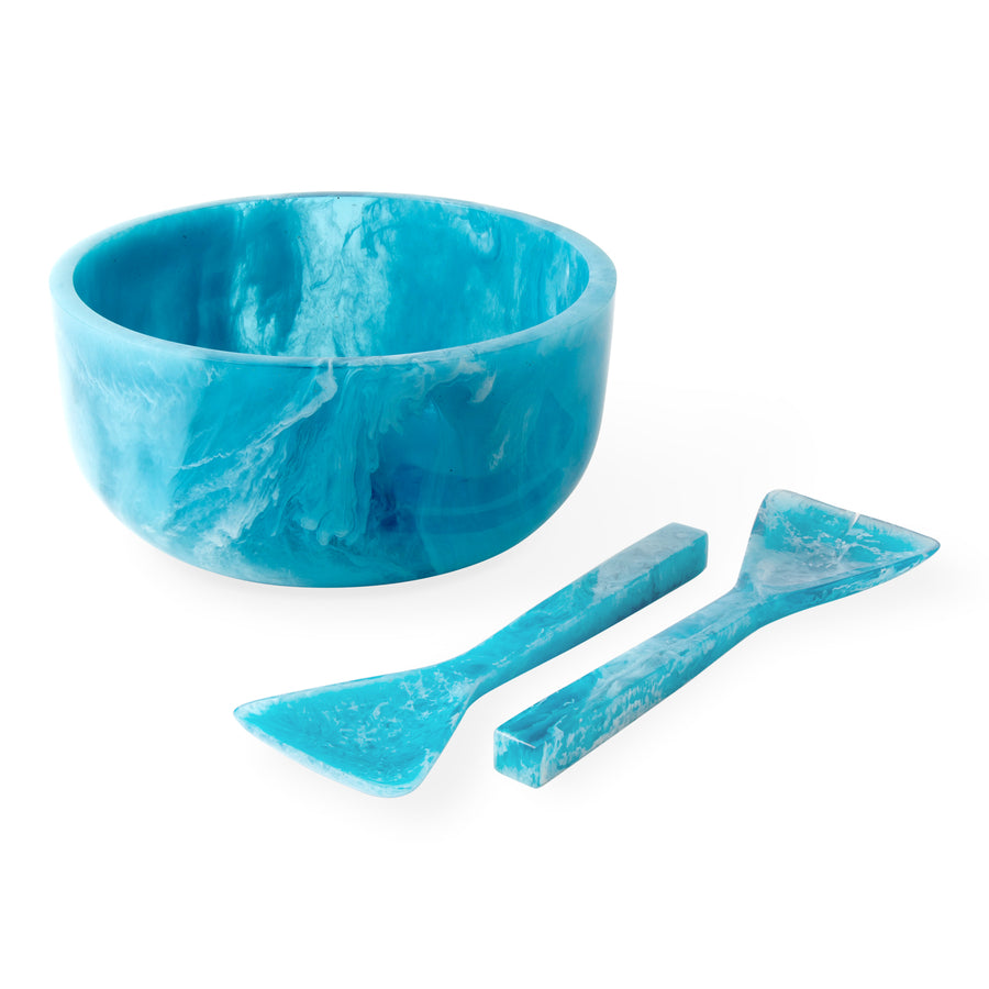 Marbleized Turquoise Salad Bowl | Jonathan Adler Mustique | Oroa.com