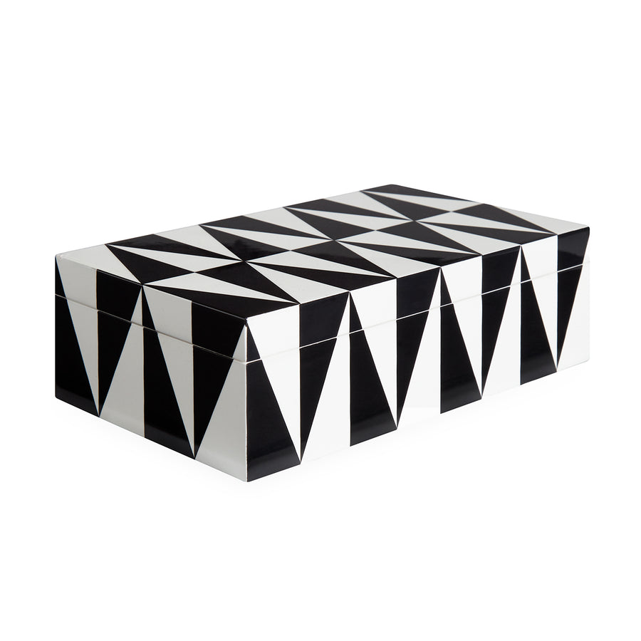 Black & White Lacquer Box M | Jonathan Adler Op Art