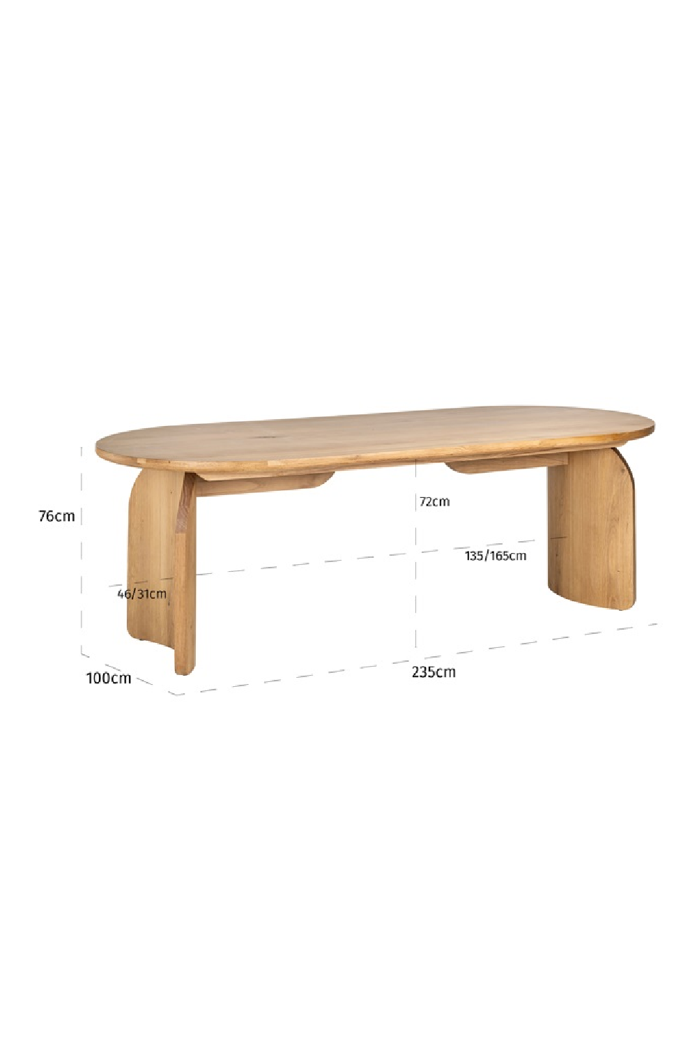 Natural Oak Organic Dining Table | Oroa.com