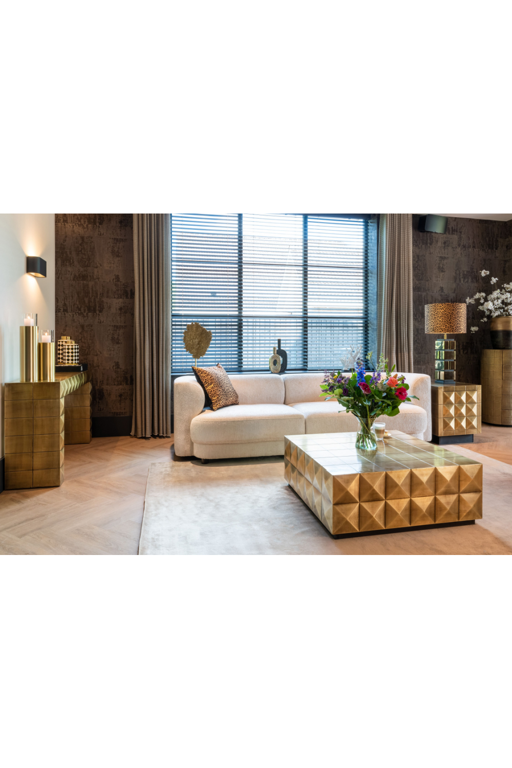 Gold Faceted Coffee Table | Oroa.com
