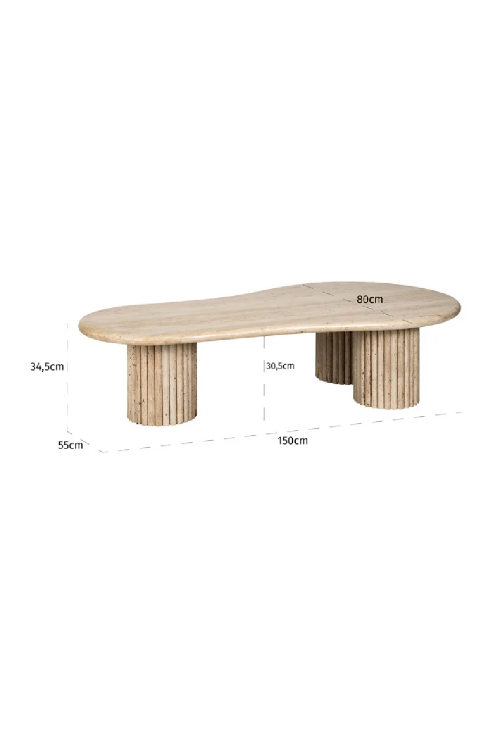 Travertine Organic Coffee Table | Oroa.com