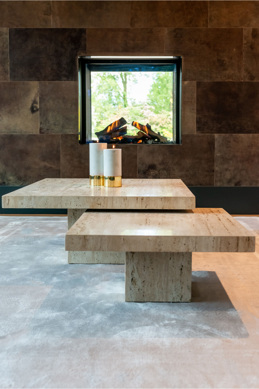 Square Travertine Coffee Table (2) | Oroa.com