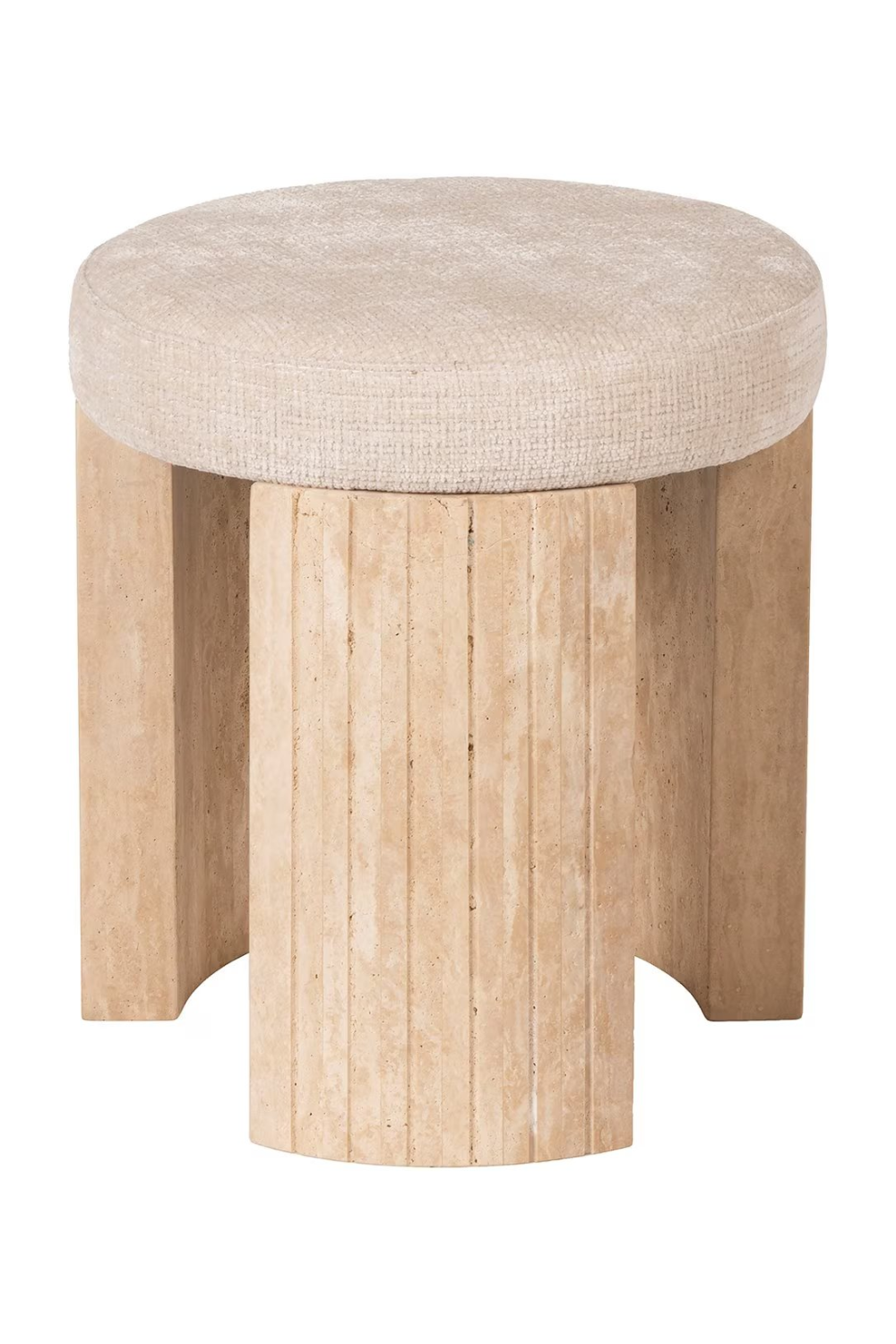 Round Travetine Base Stool | Oroa.com