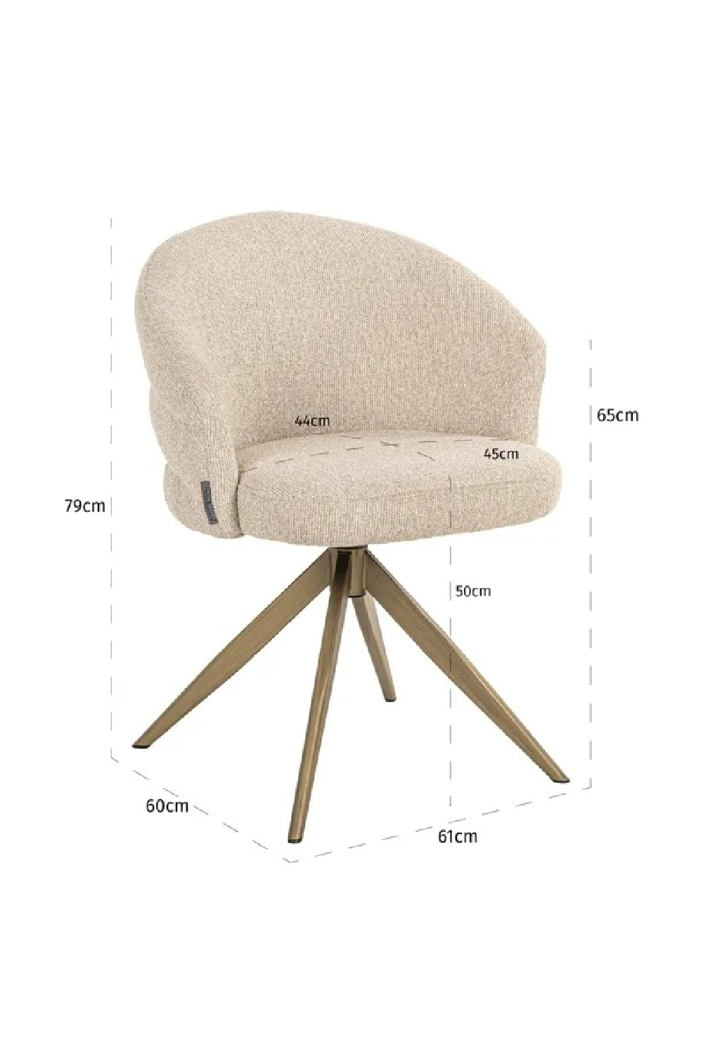 Cream Upholstered Swivel Chair | Oroa.com