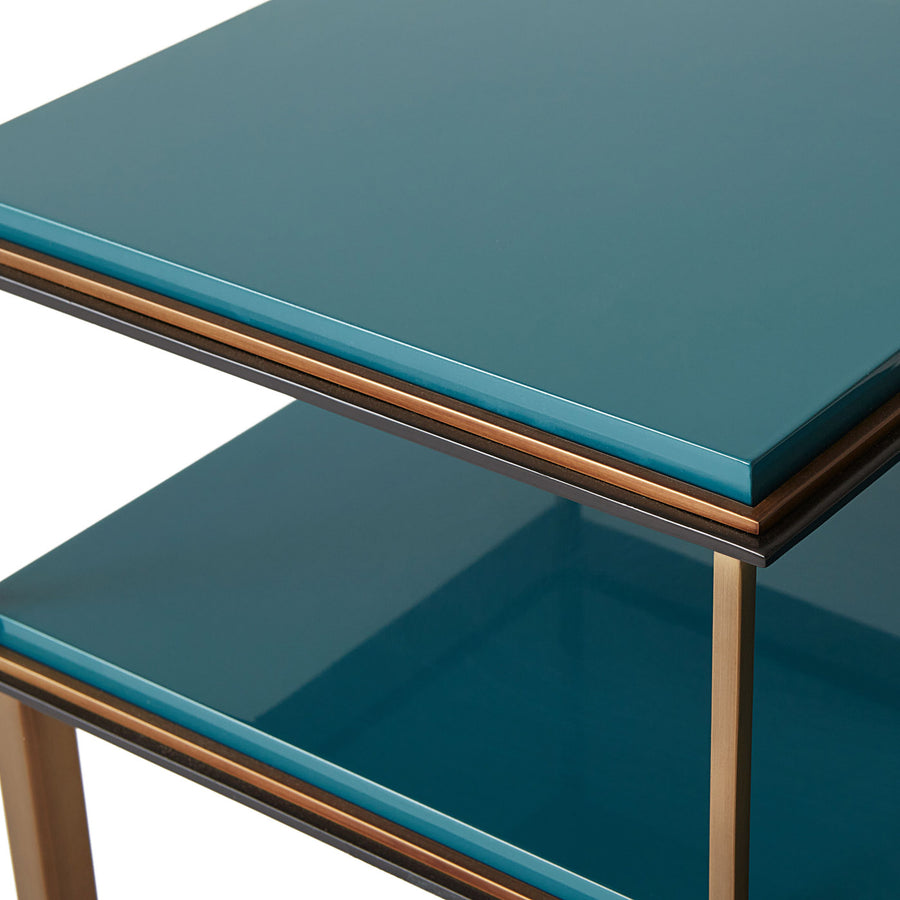 Teal Lacquered Telephone Table | Oroa.com