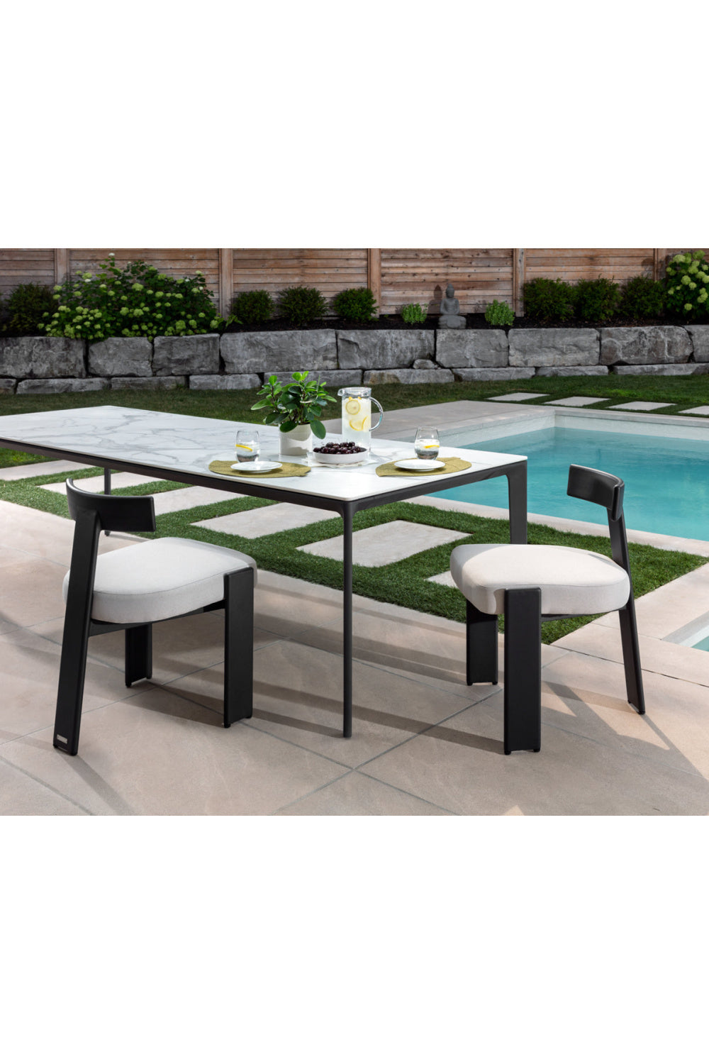 Modern European furniture - T-Shaped Back Indoor/Outdoor Dining Chairs (2) - www.oroa.com