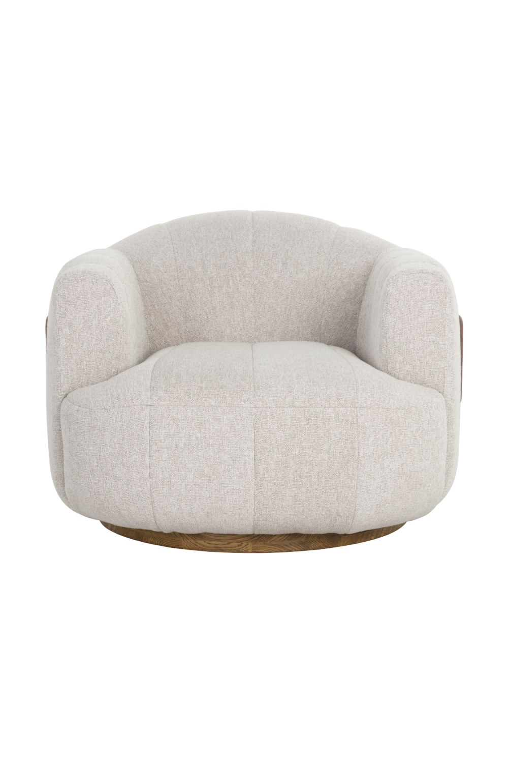 Modern European furniture - Cream Channeled Swivel Lounge Chair - www.oroa.com