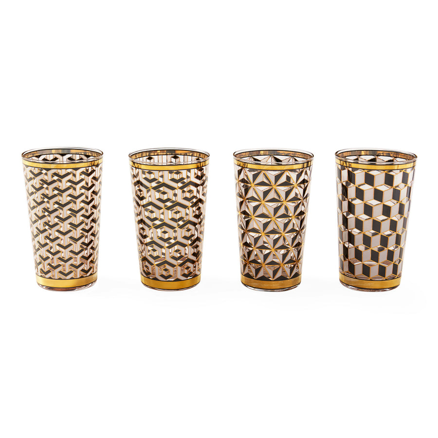 Gold Detail Highball Glasswares (4) | Jonathan Adler Versailles | Oroa.com