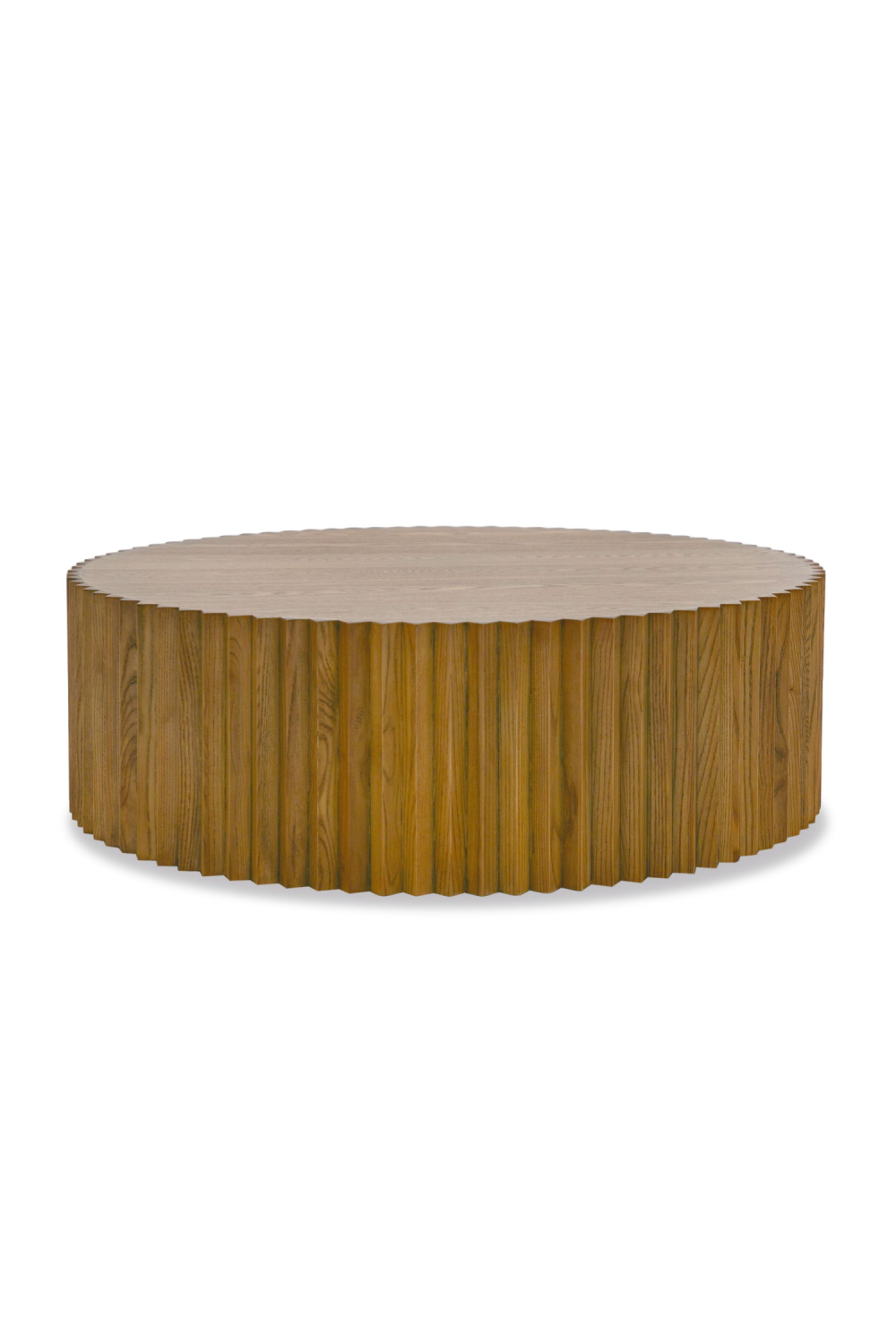 Reeded Walnut Round Coffee Table | Oroa.com