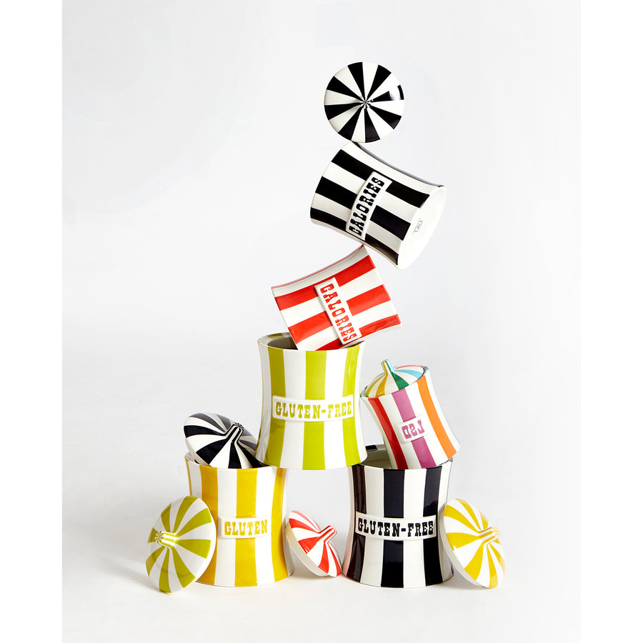Stripes Porcelain Canister | Jonathan Adler Vice