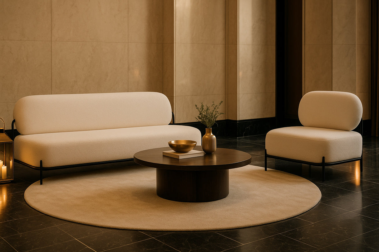 white sofa with black skinny legs - www.oroa.com