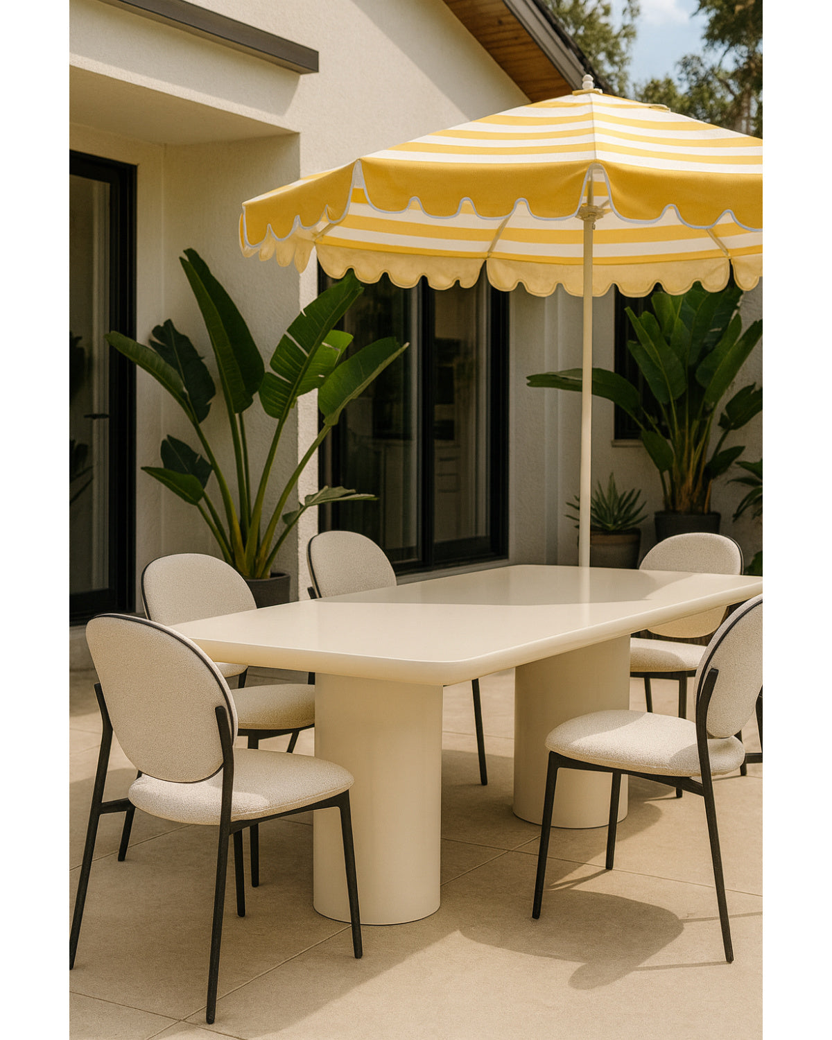 outdoor dining table - white modern - www.oroa.com