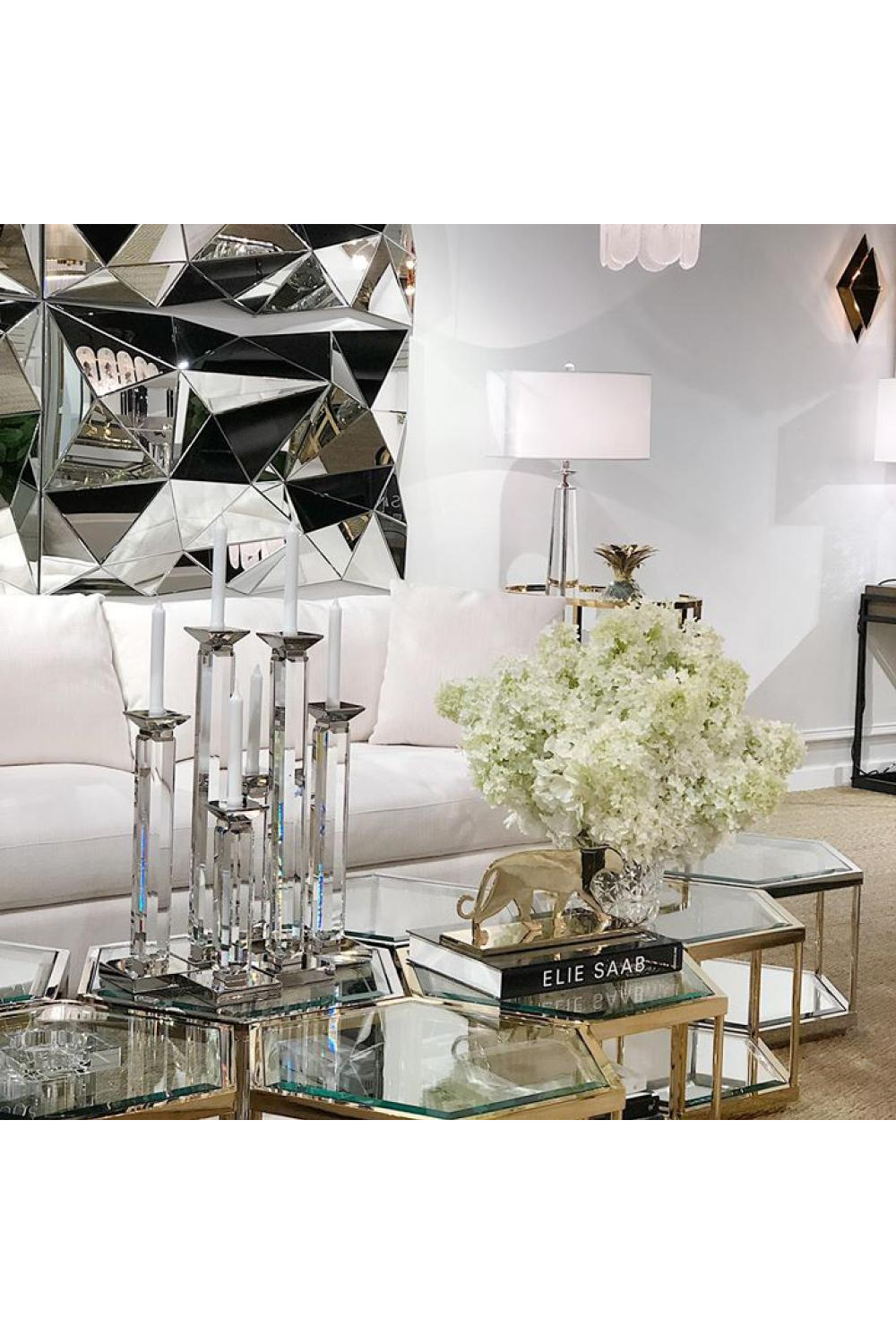 3D Triangle Faceted Wall Mirror | Eichholtz Boyton | OROA