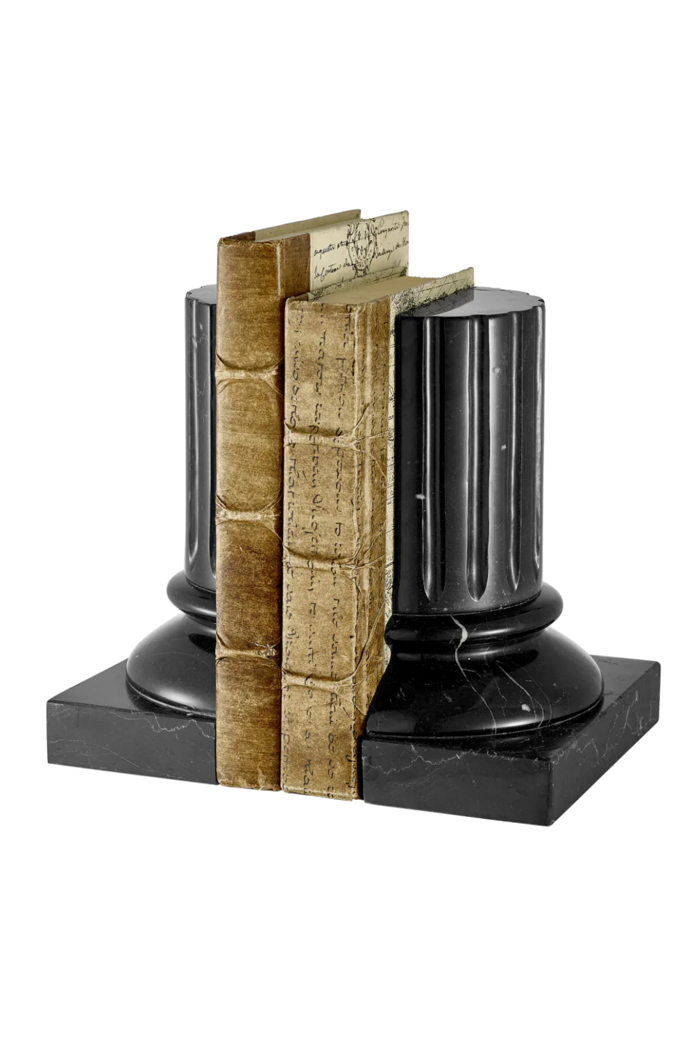 Black Marble Pillar Book Ends (2) | Eichholtz Rival | Oroa.com