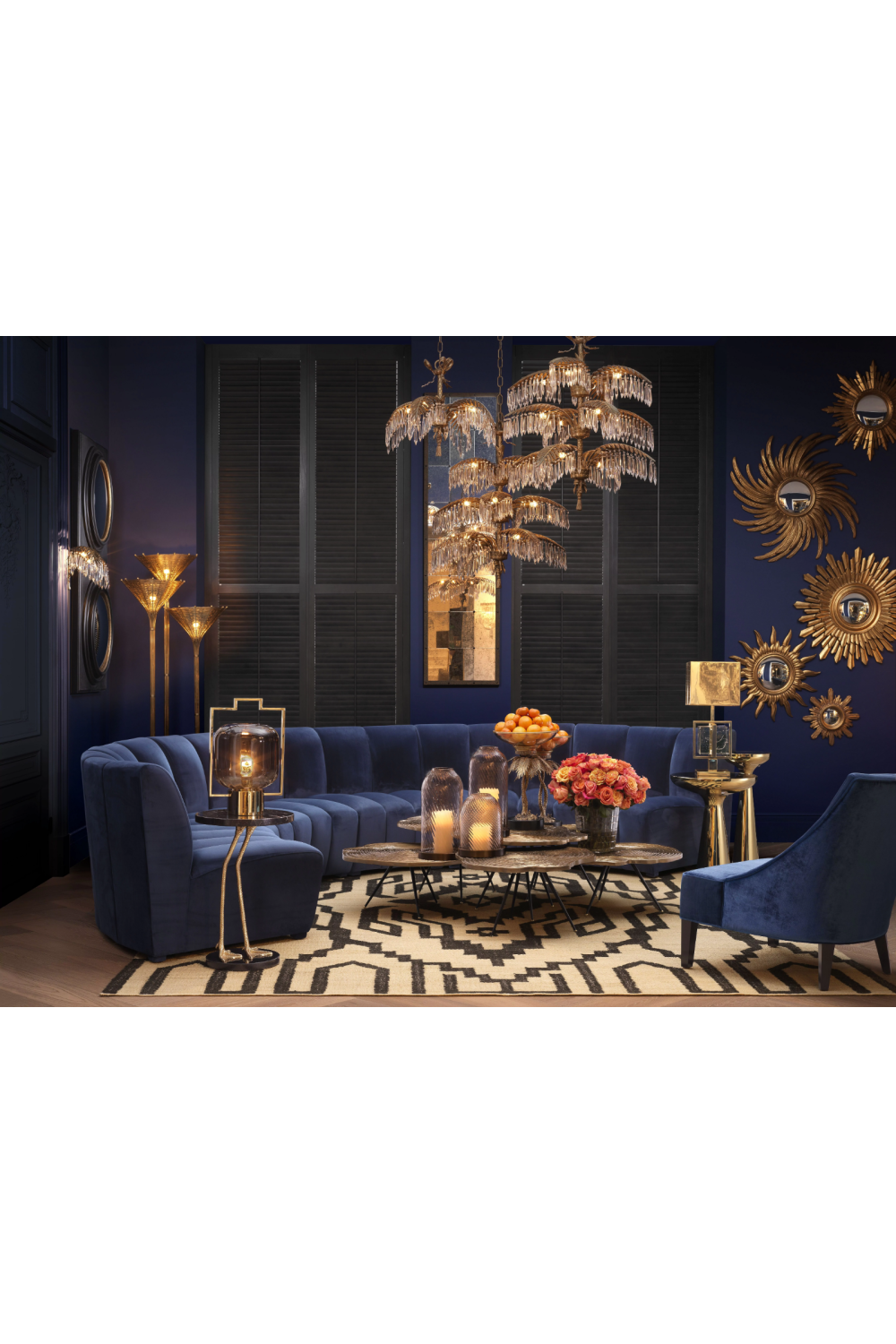 Golden Art Deco Chandelier | Eichholtz Hildebrandt | OROA.com