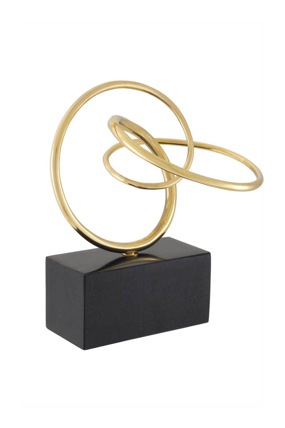 Black Granite Base Abstract Polished Brass Object | Eichholtz Frank