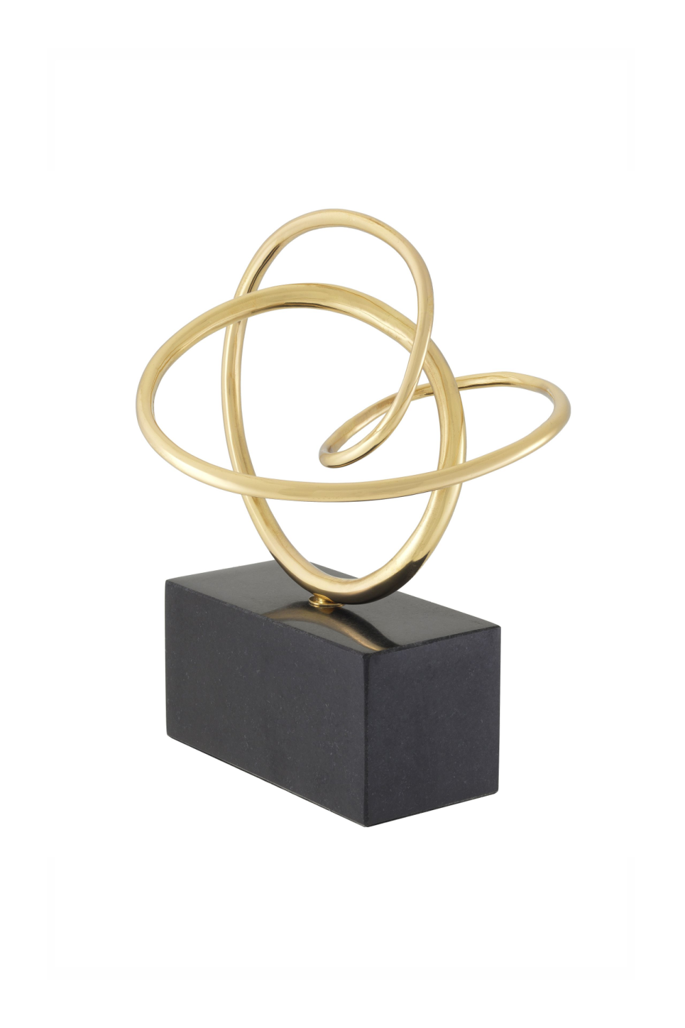 Black Granite Base Abstract Polished Brass Object | Eichholtz Frank