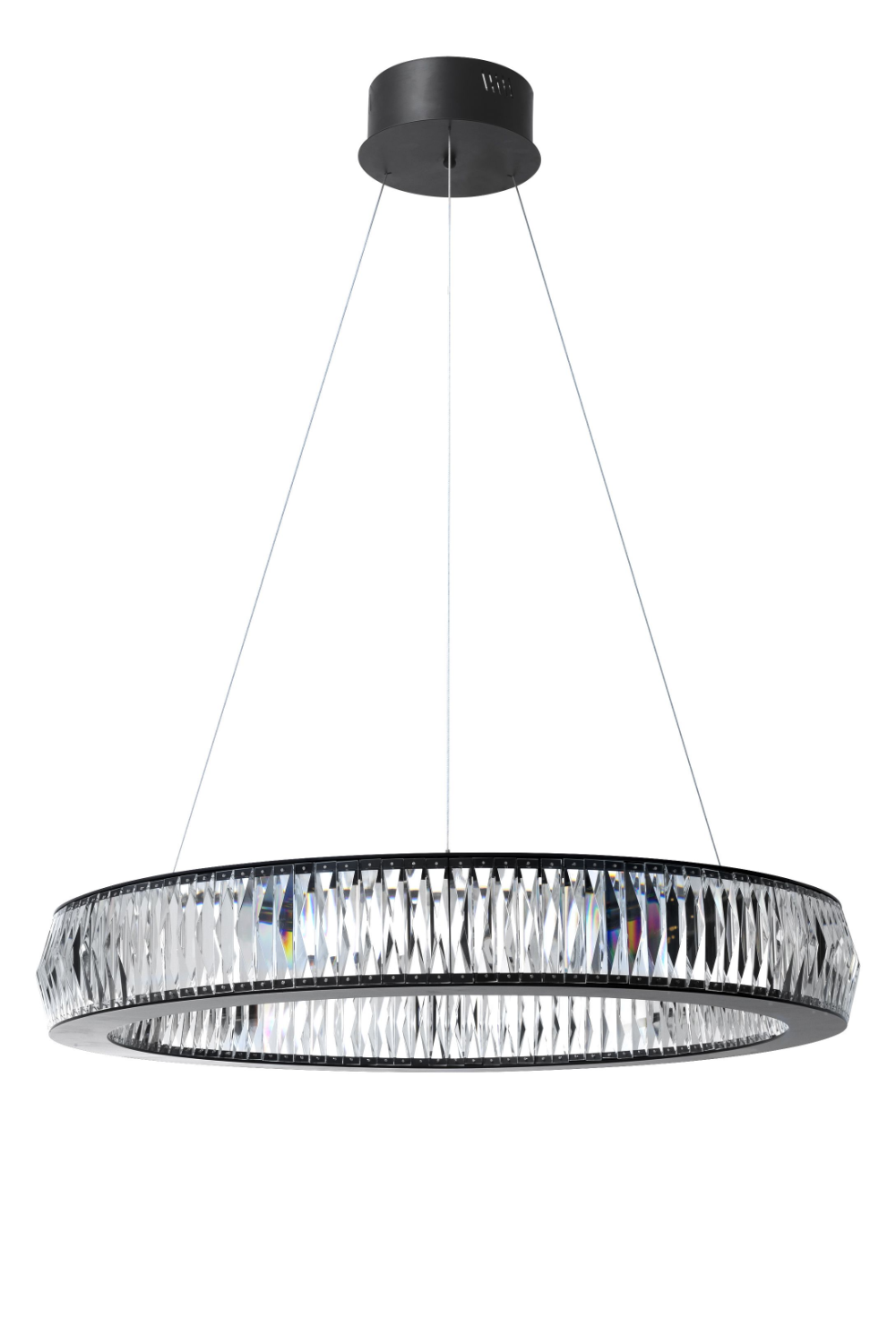 Black Ring Crystal Glass Chandelier L | Vancouver | OROA