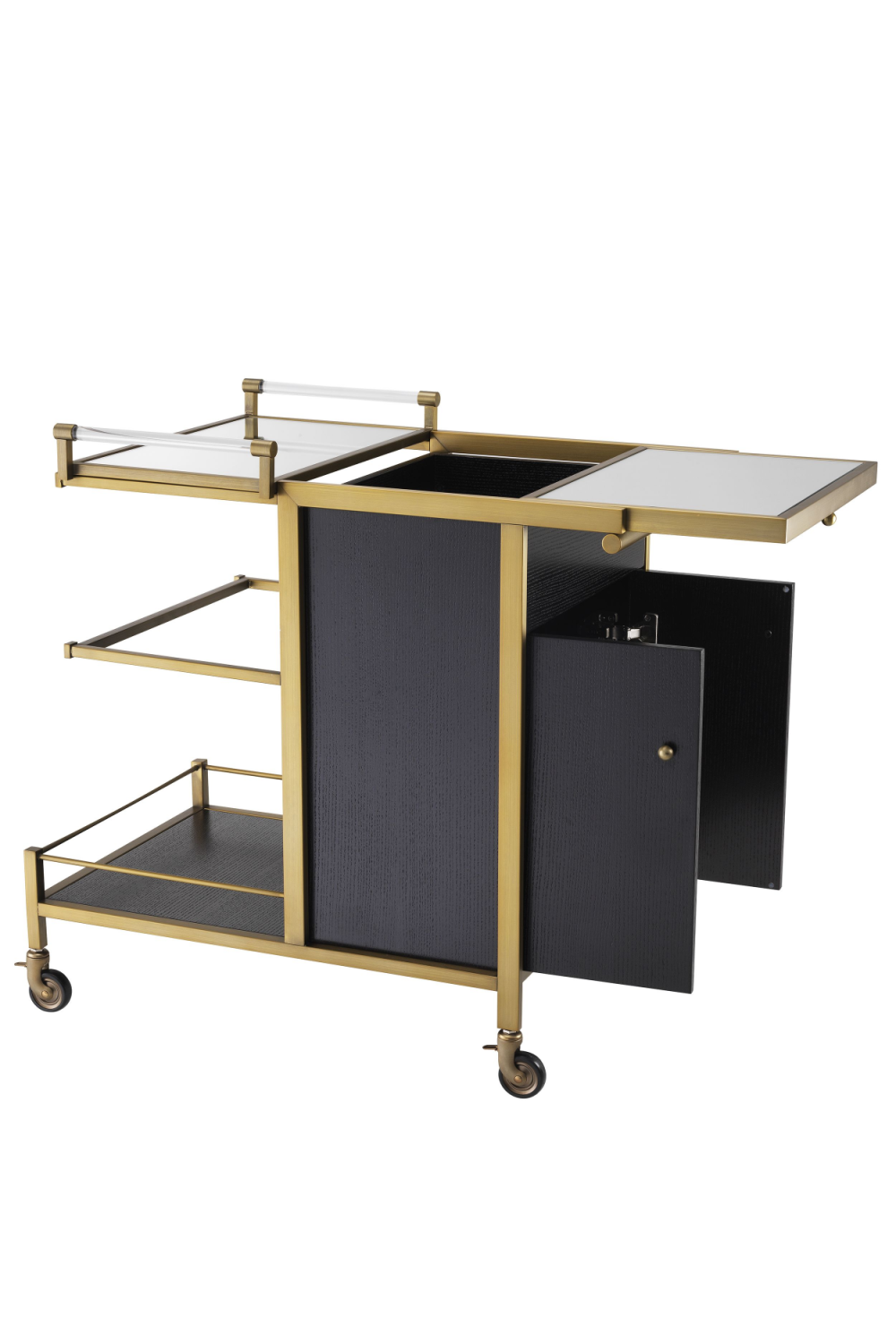 Brass and Black Oak Trolley | Eichholtz Eiffel | #1 Eichholtz Retailer