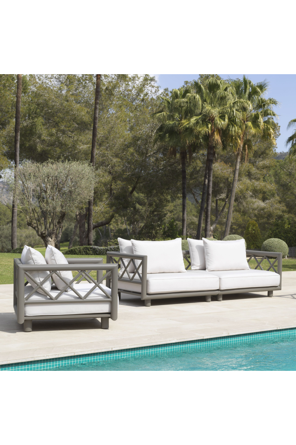Gray Sunbrella Outdoor Lounge Chair | Eichholtz Mandelieu | Oroa.com