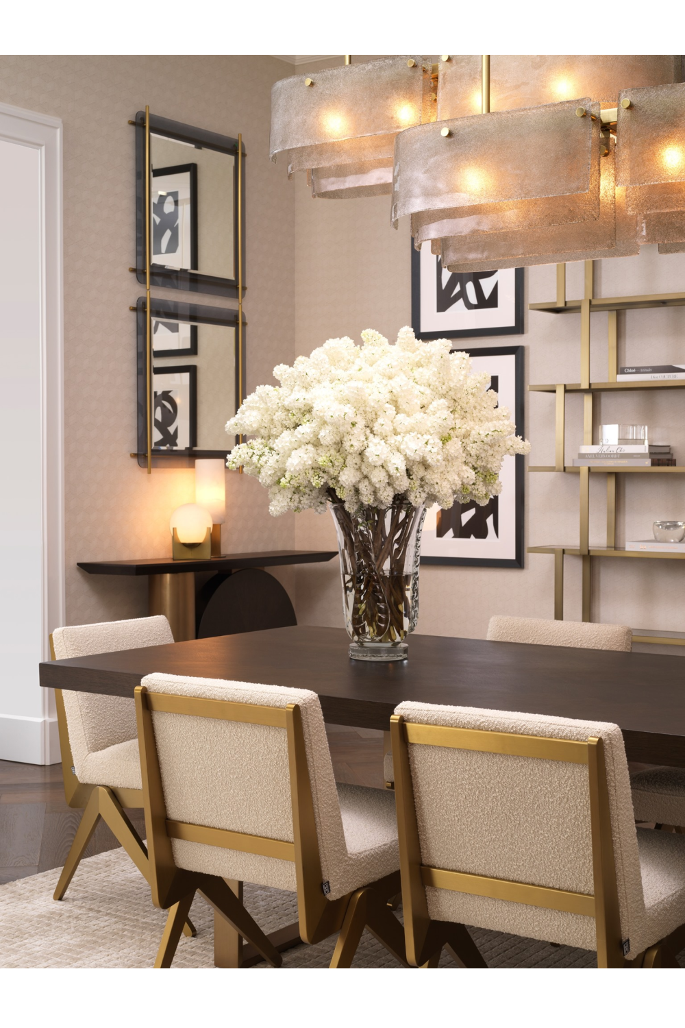 Cream Bouclé V-Leg Dining Chair | Eichholtz Fico | Oroa.com