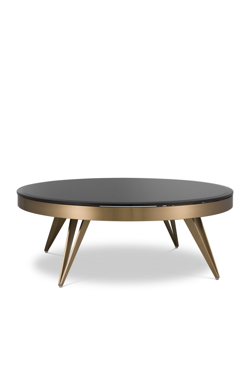 Brass Frame Black Glass Coffee Table | Eichholtz Rocco | OROA