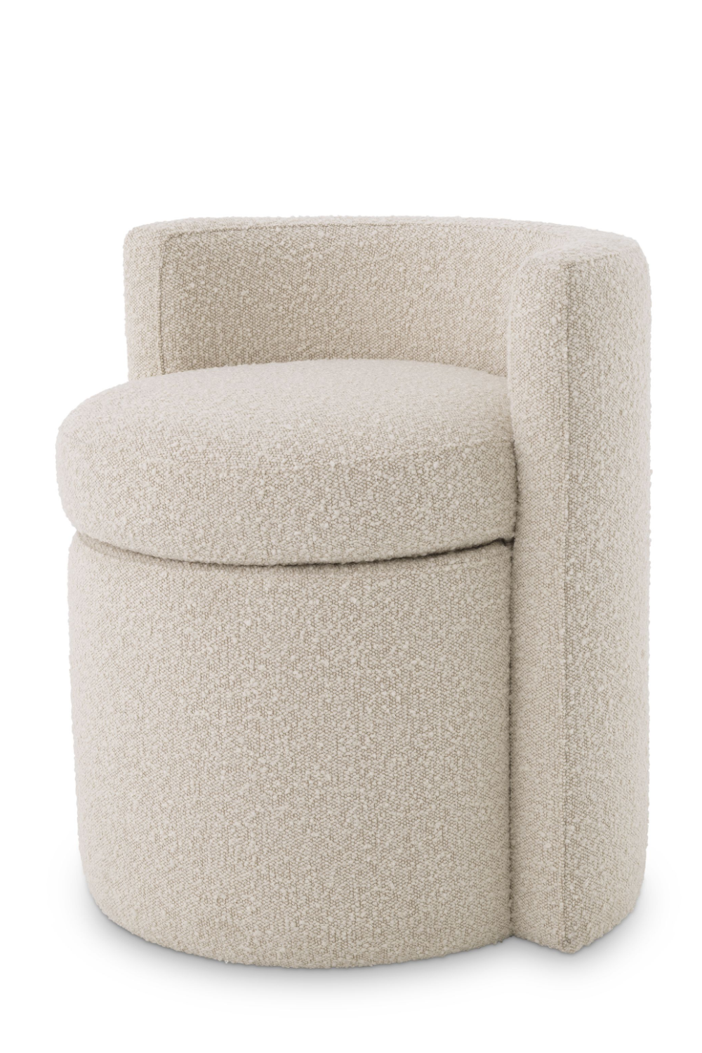 Cream Bouclé Curved Back Stool | Eichholtz Arcadia | Oroa.com