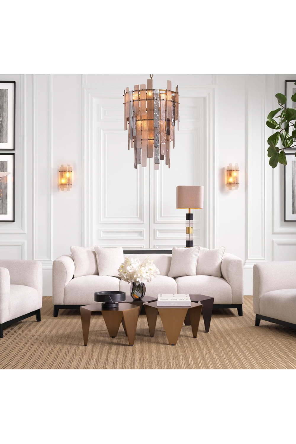 Glass Sheets Contemporary Chandelier | Eichholtz Greyson | OROA.com