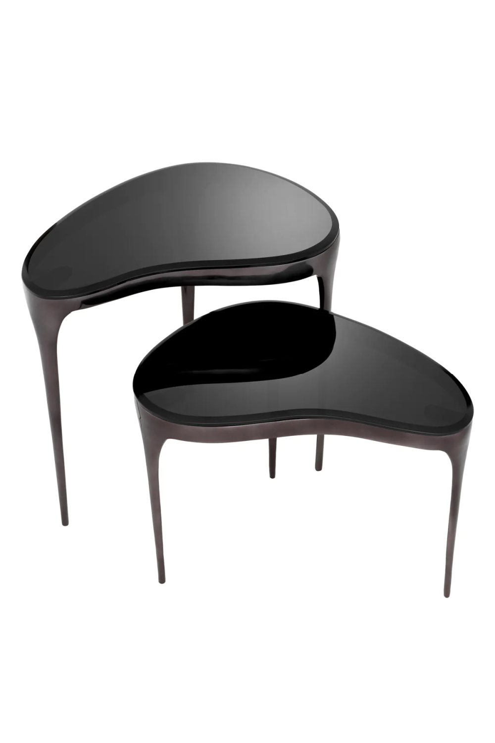 Black Bevelled Glass Side Tables (2) | Eichholtz Zena | Oroa.com