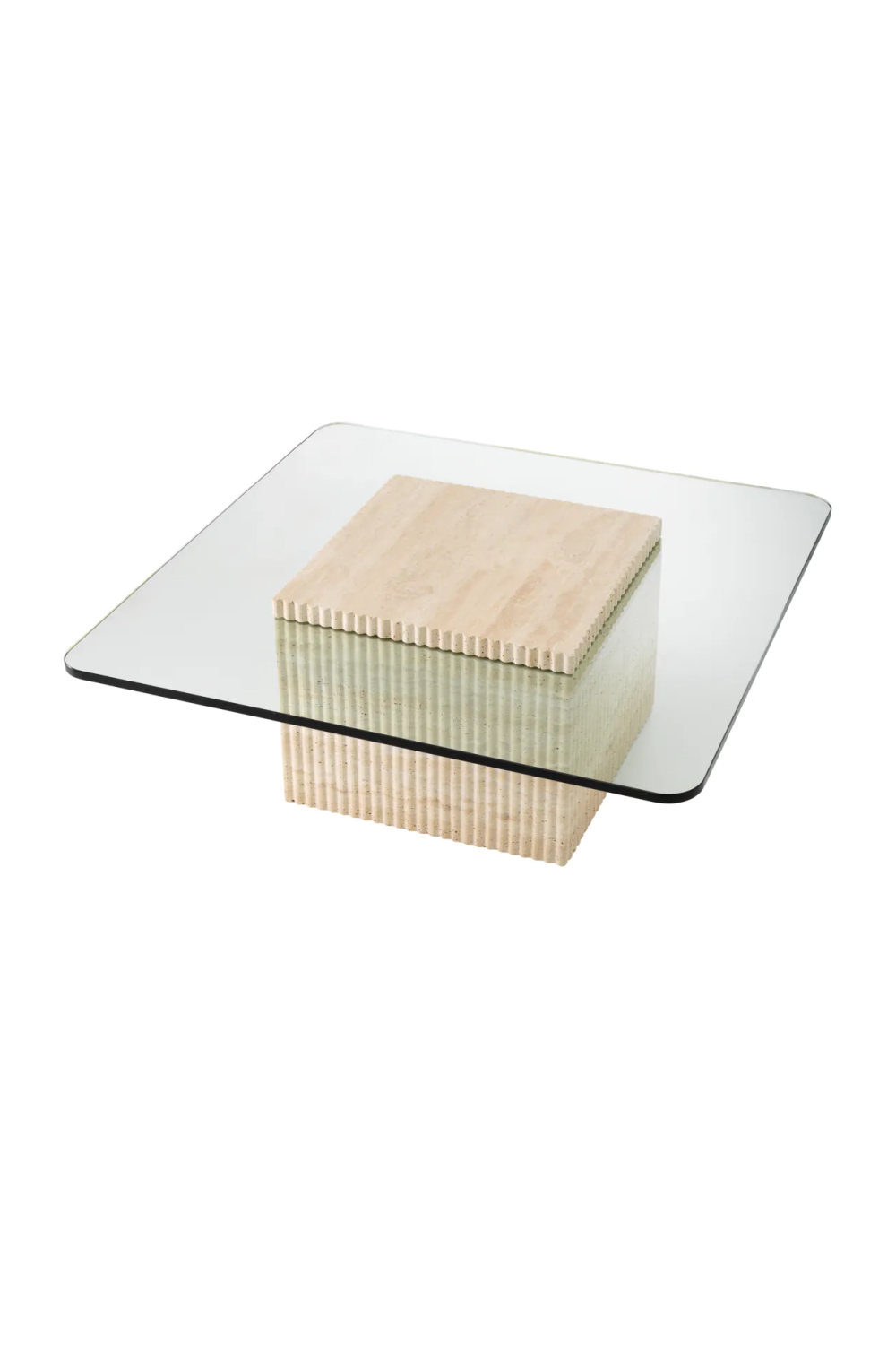 Square Travertine Pedestal Coffee Table | Eichholtz Brindisi | Oroa.com