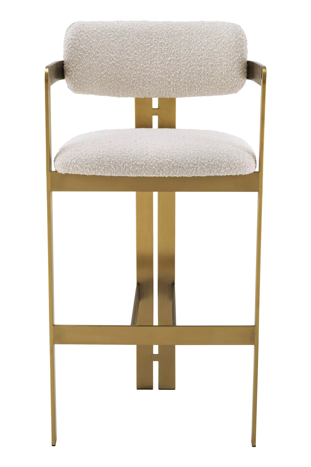 Gold Framed Boucle Bar Stool | Eichholtz Donato | OROA.com